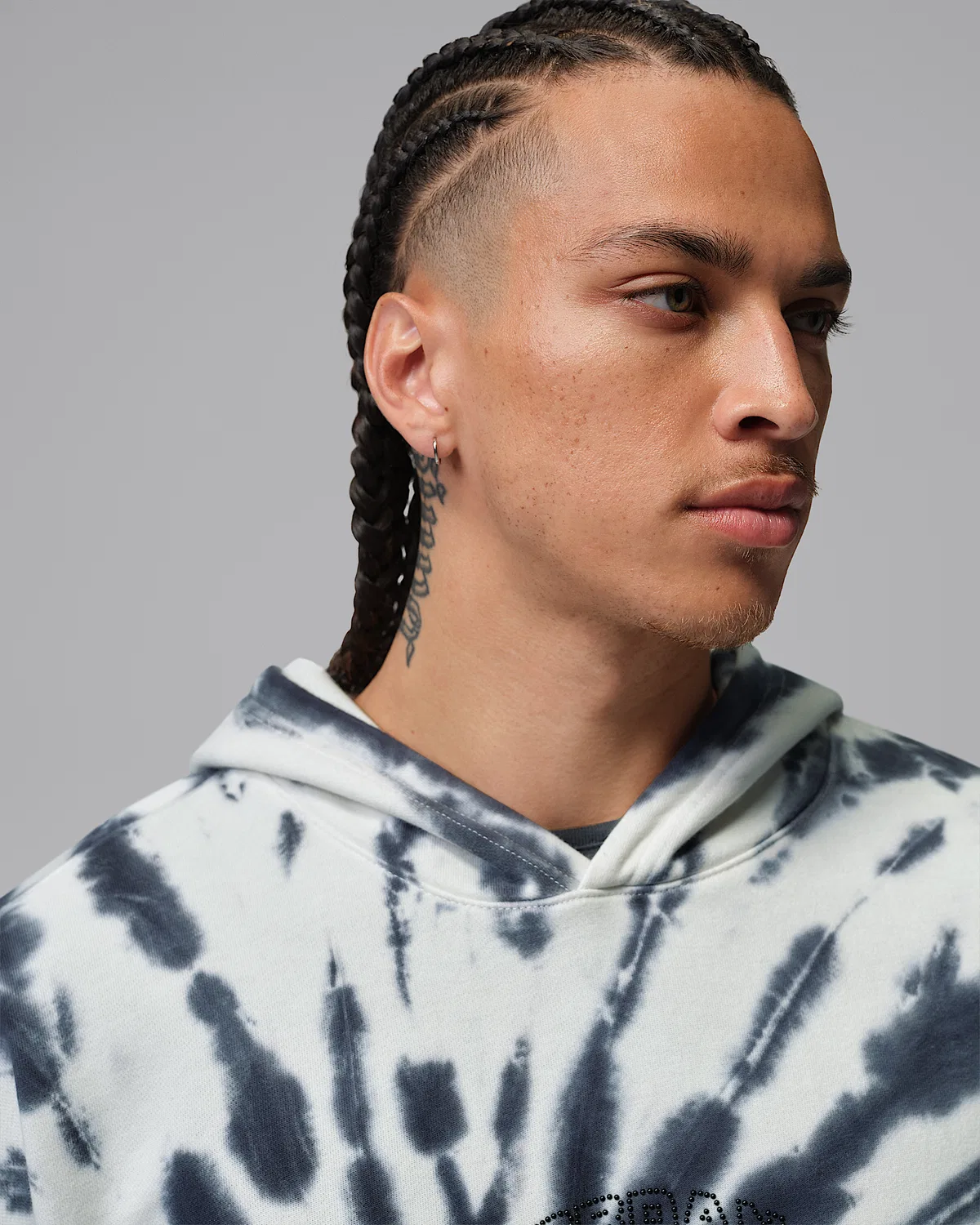 Мужской фестивальный худи с тай-дай принтом Jordan Brooklyn Fleece, Sail/Off Noir/Black — фото 3