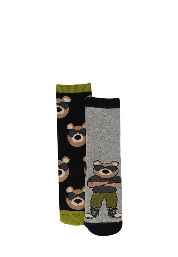 Носки детские Yuhu Kinder stoppersocken bär 2 paar socks, серый — фото 3
