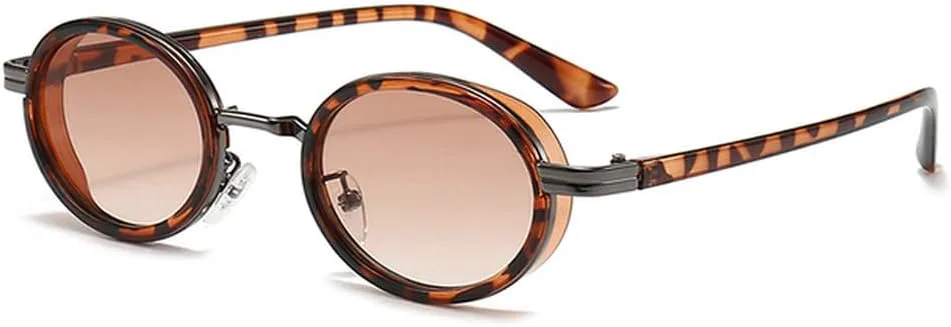 

Сексуальные женские солнцезащитные очки, модные овальные солнцезащитные очки в роскошной металлической оправе в стиле панк, женские очки LVTFCO, Hawksbill Tea