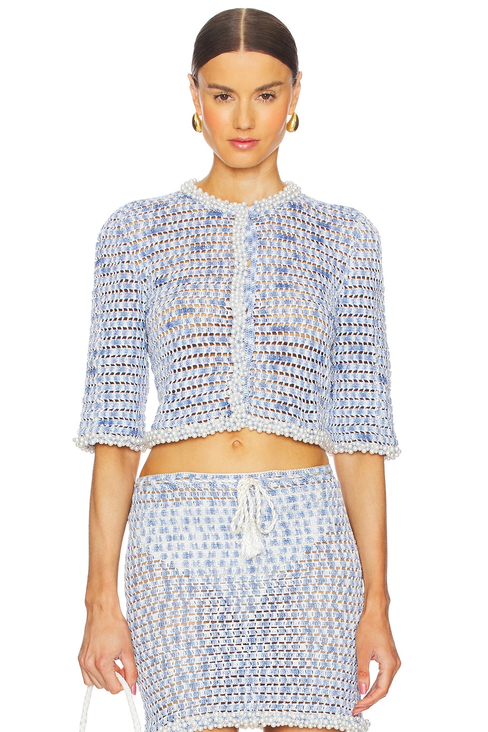 

Свитер-кроп Galia My Beachy Side, blue & white