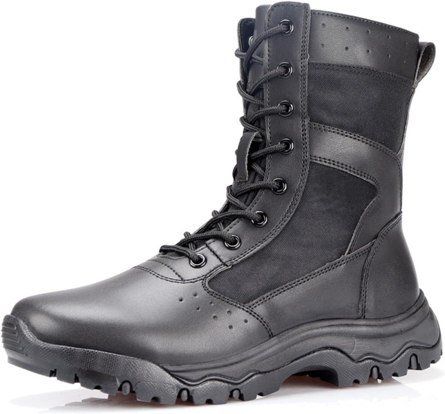 

Мужские легкие дышащие тактические военные ботинки на шнуровке с боковой молнией, армейские боевые, джунглевые, полицейские ботиночки для работы в пустыне, для мотоцикла, походов по джунглям, треккинга и туристических походов Qklmwes, черный