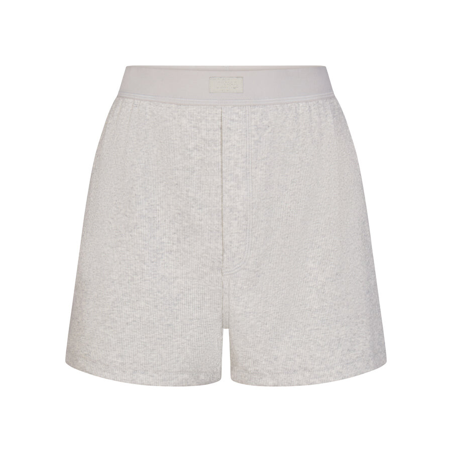 

Свободные боксеры SKIMS Cotton Rib, цвет Light Heather Grey