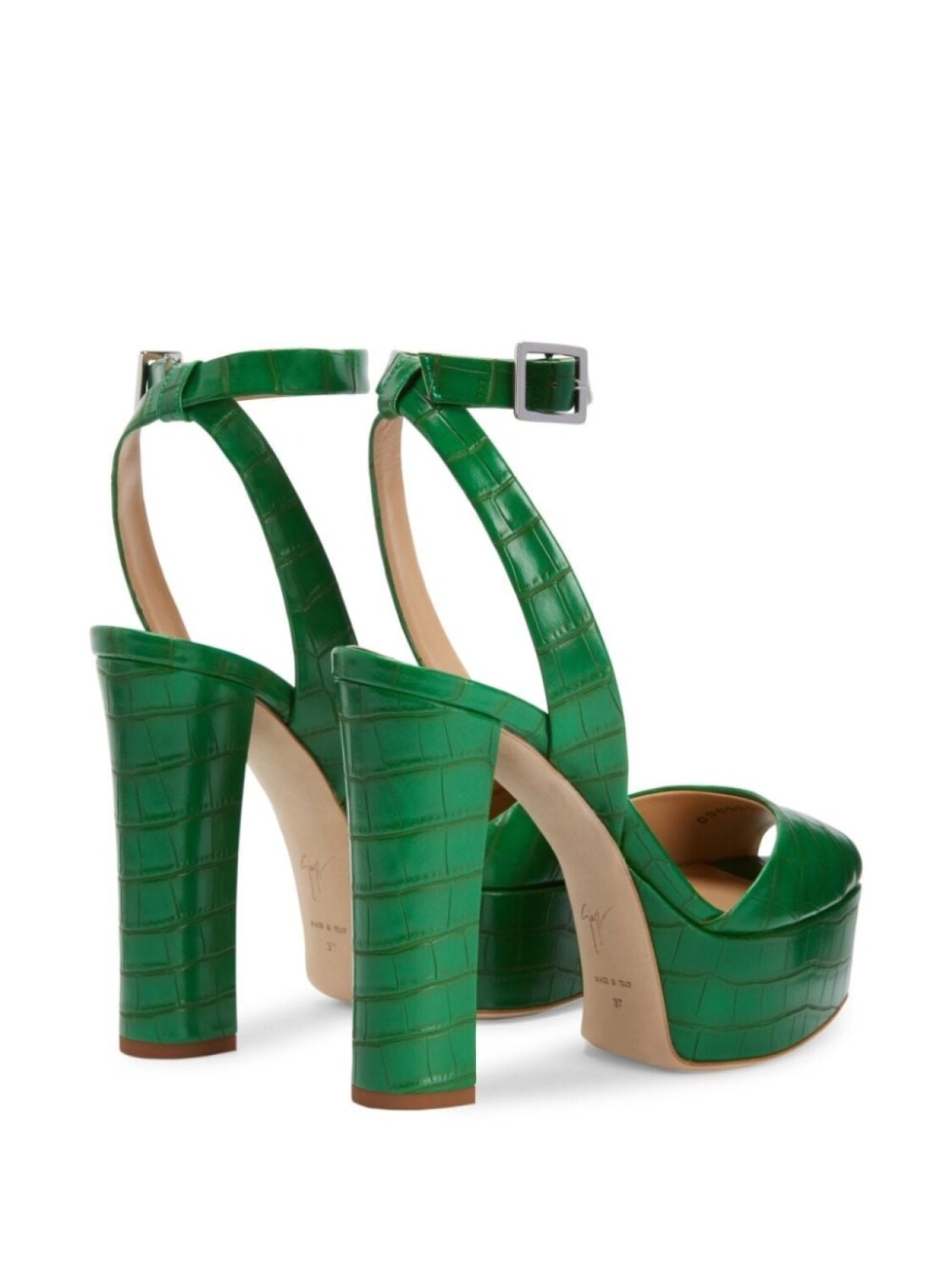 Giuseppe Zanotti Betty 120mm crocodile-print sandals, зеленый — фото 3