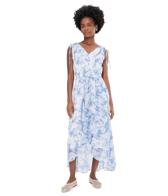 Платье миди с принтом Sleeveless Chiffon Printed Midi Calvin Klein, Lemon Ice