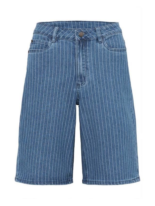 

Бермуды с высокой талией Reece Stripe из денима KAFFE, Mid Blue