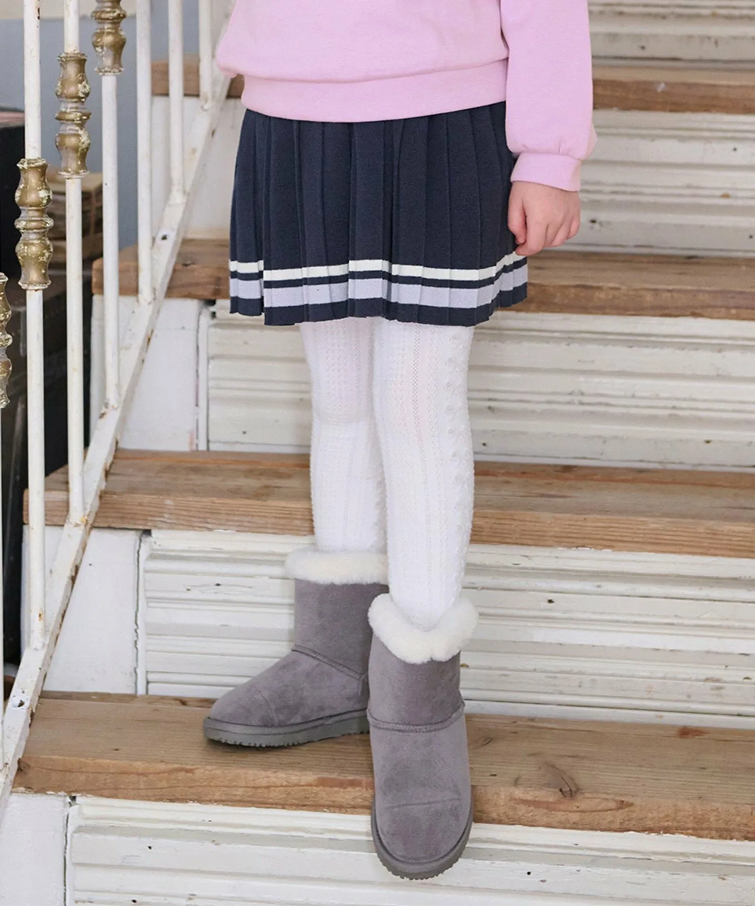 Плиссированная вязаная юбка ANY KIDS, Navy [075]