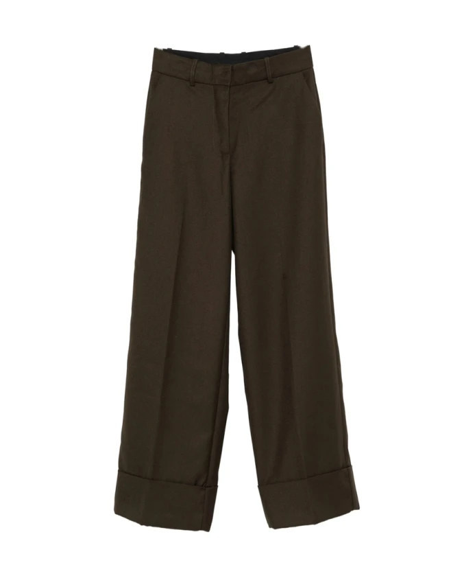 

Брюки оливково-зеленого цвета с подвернутым низом Malina, зеленый