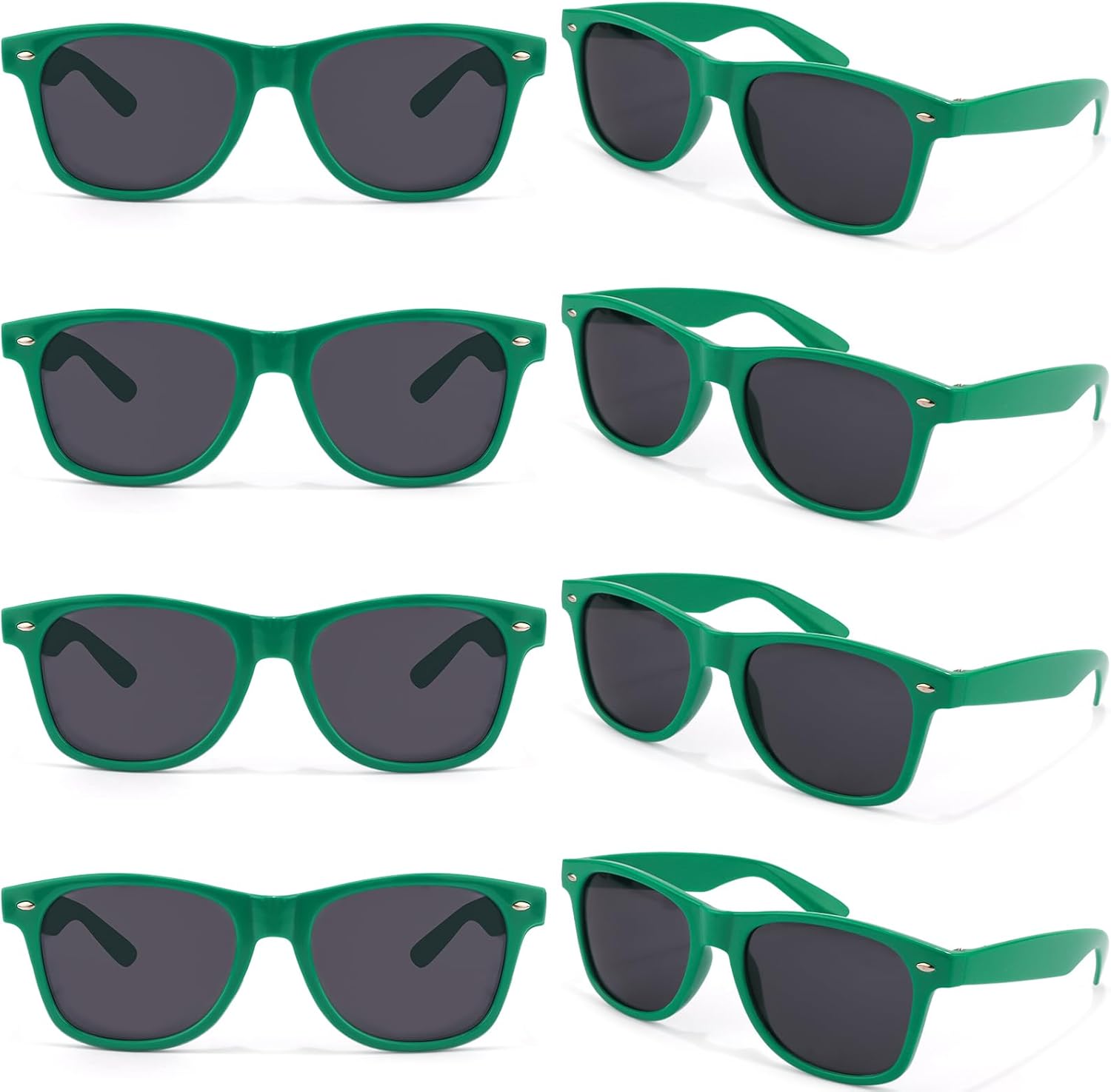 

8 квадратных зеленых солнцезащитных очков для женщин и мужчин. Забавные аксессуары ко Дню Святого Патрика. Сверхлегкие очки для вечеринок, праздников, костюмов и сувениров Vovii, Green