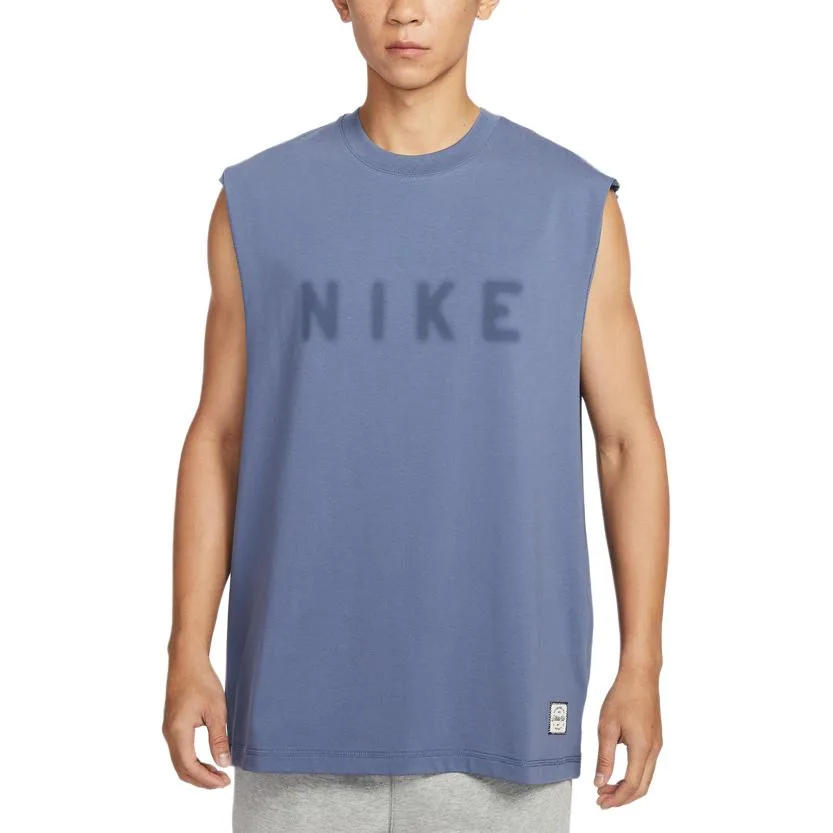 Nike Футболка-майка мужская синяя с круглым вырезом