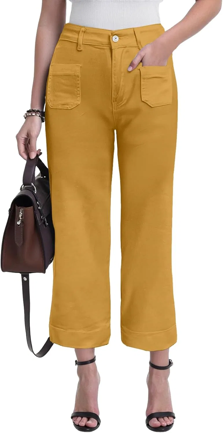 Джинсы широкие, Solid, Yellow — фото 3