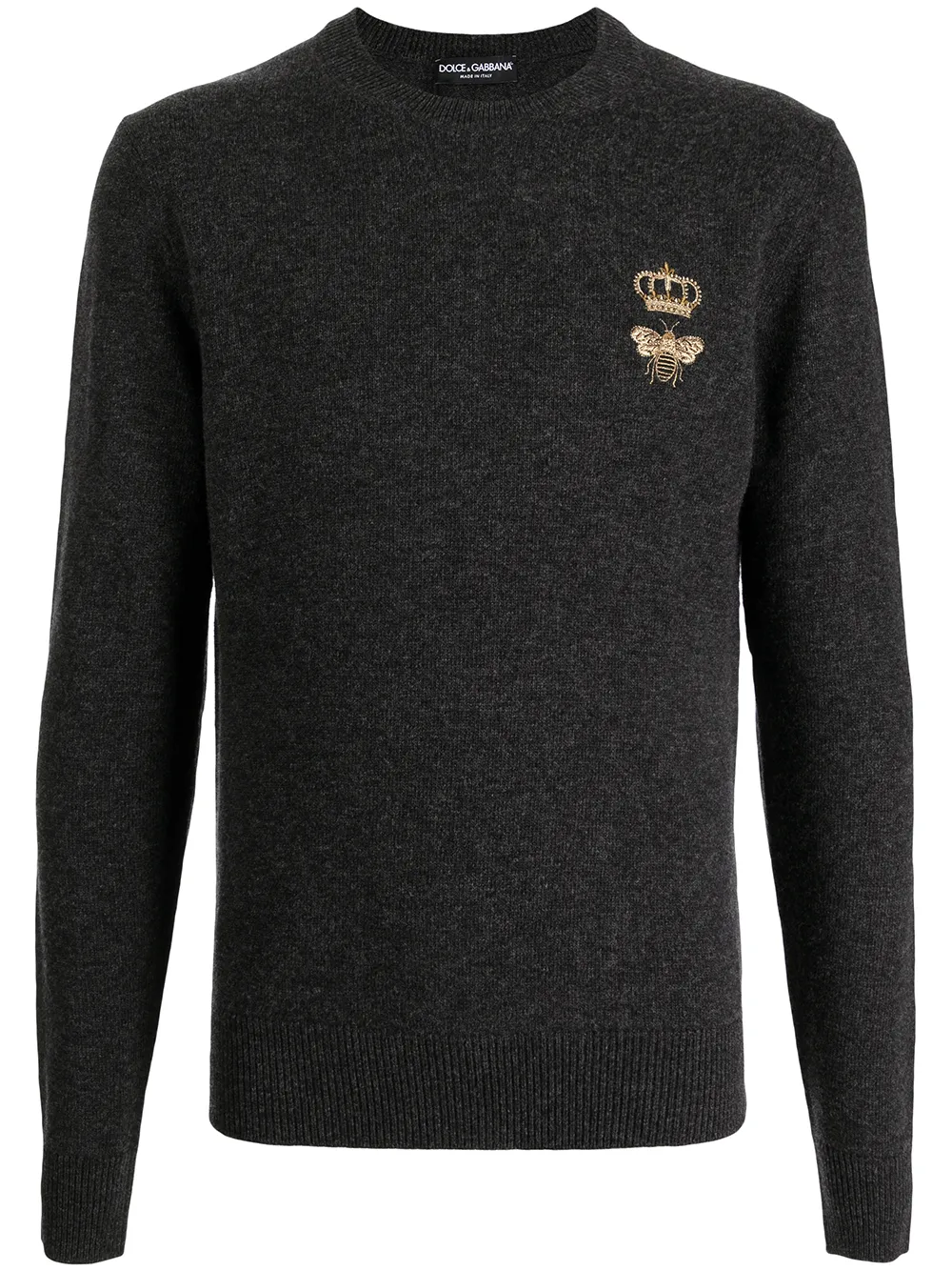 

Джемпер тонкой вязки с вышивкой DOLCE & GABBANA, серый