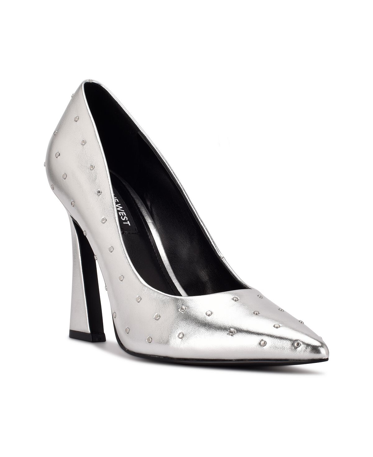 

Женские классические туфли из тенри с заклепками Nine West, серебро
