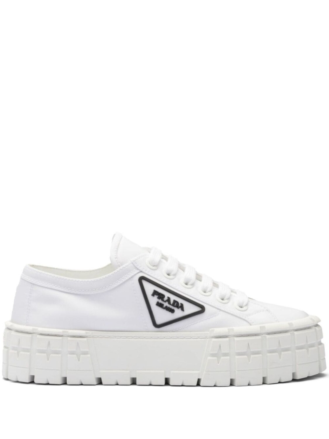 

Prada кроссовки Double Wheel на платформе, белый