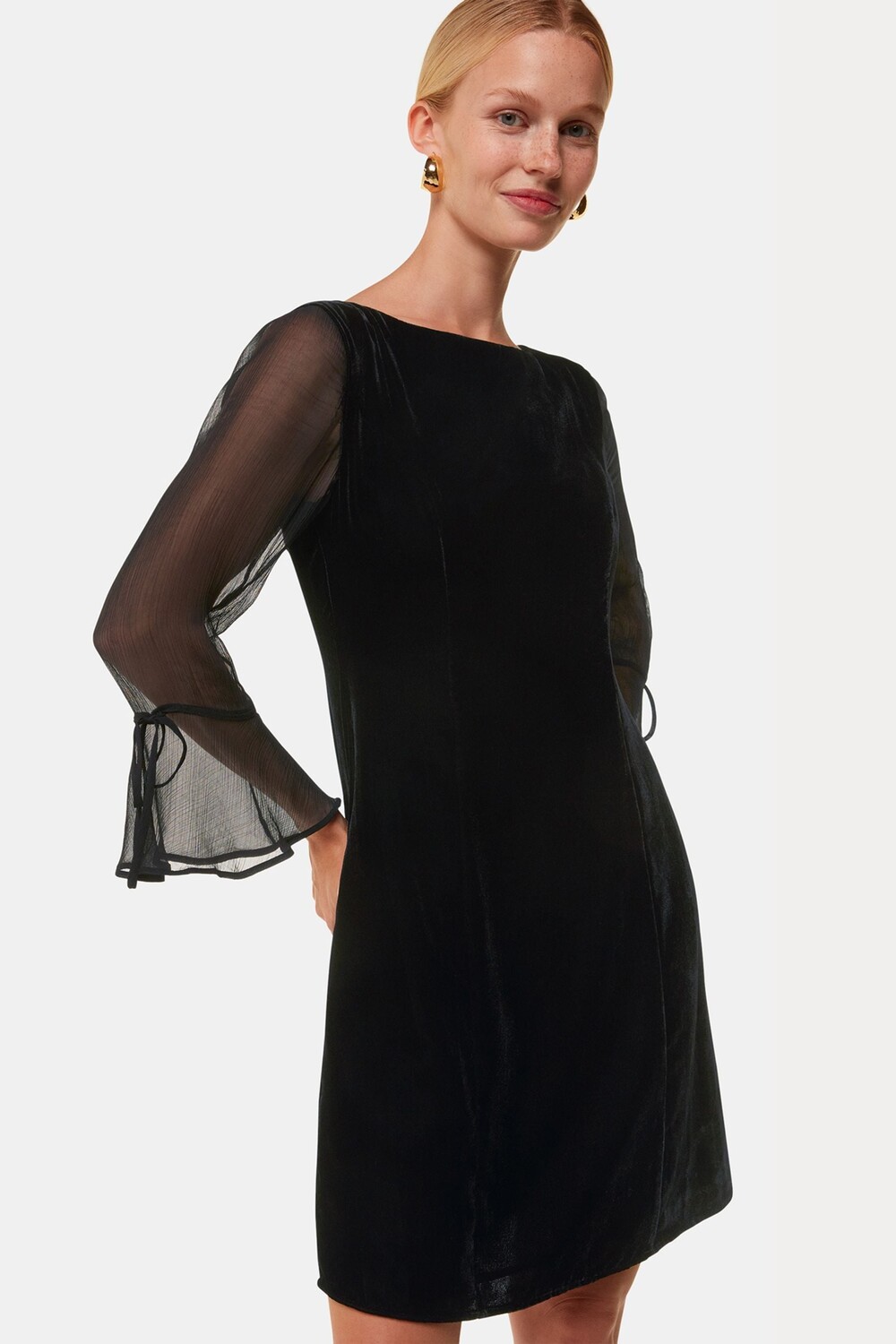 

Мини платье Myla из бархата Whistles, черный