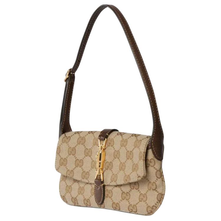 Женская мини-сумка Gucci Jackie GG Canvas Sand — фото 3