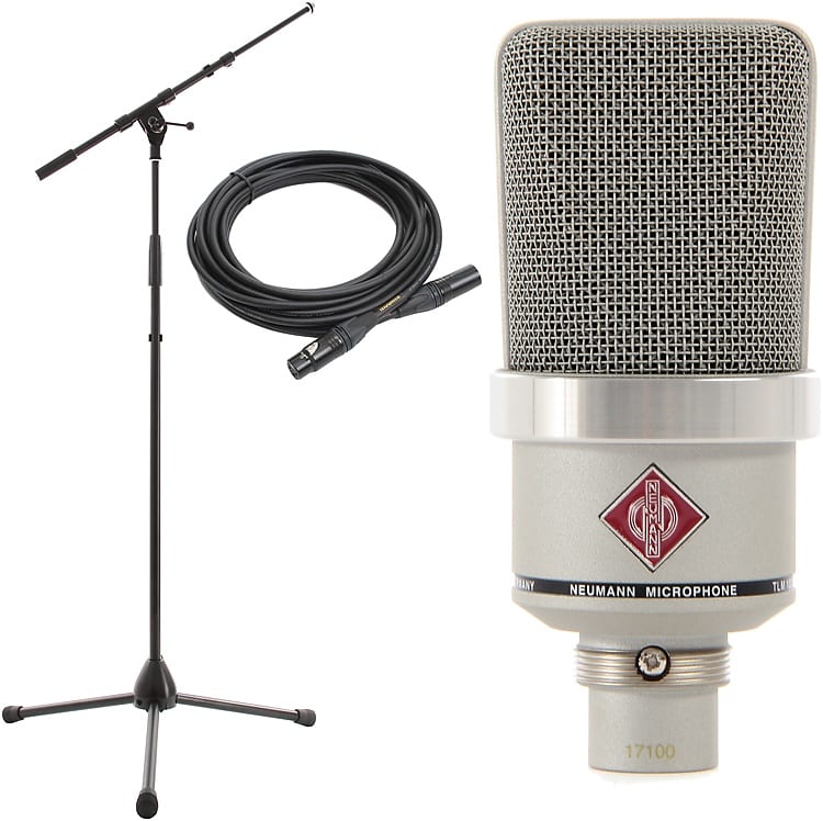 

Комплект конденсаторных микрофонов Neumann TLM 102 Large-diaphragm Condenser Microphone with Stand and Cable - Nickel