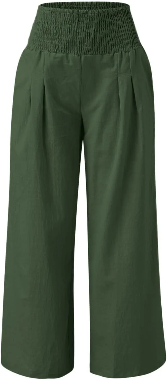 Женские брюки Sweat Pants из хлопка и льна, широкие, с высокой талией — фото 3