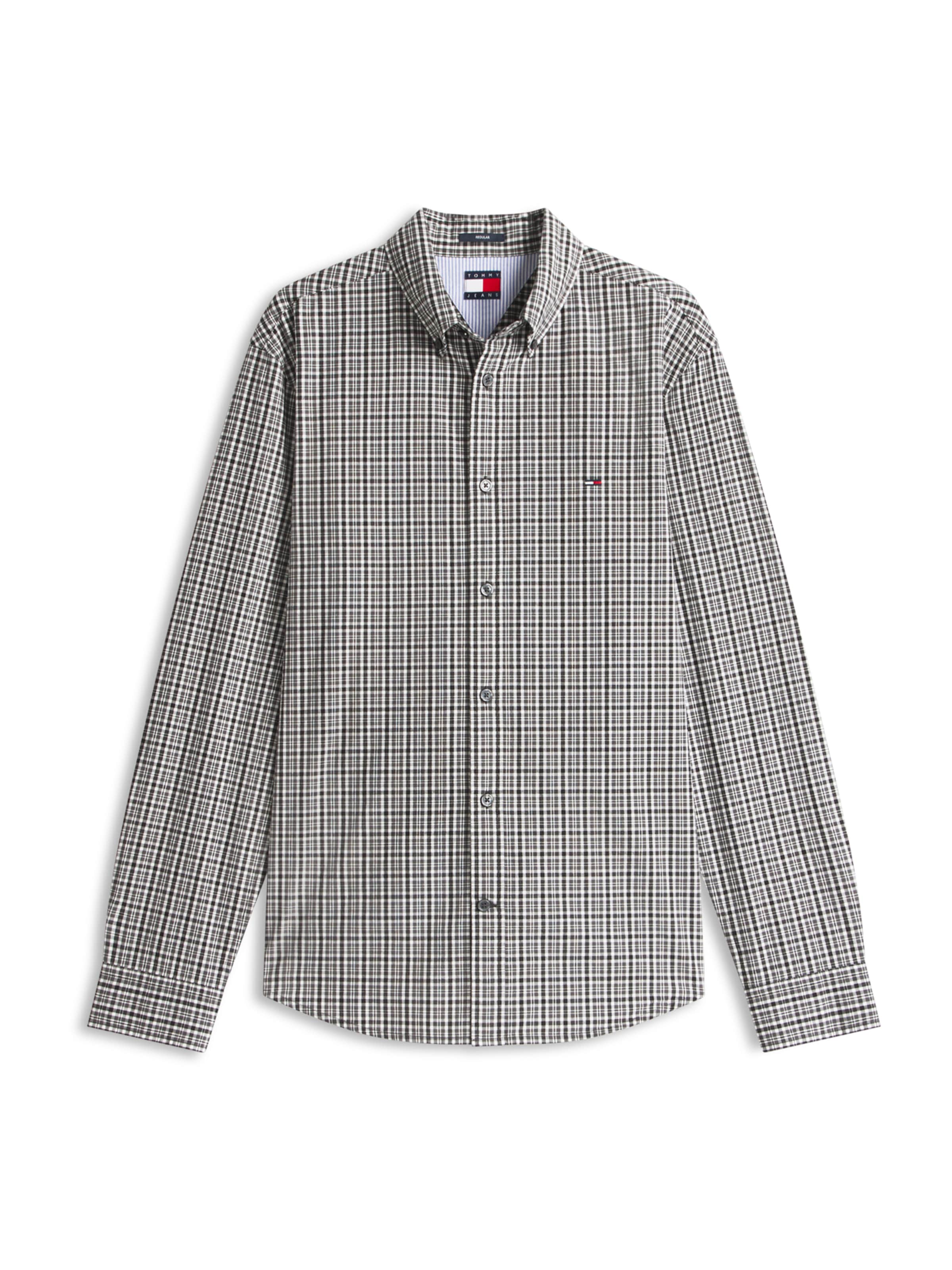 

Tommy Jeans Рубашка на пуговицах Regular fit в сером, темно-сером цвете