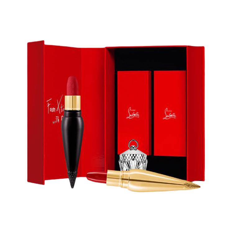 

Набор CL Queen Scepter подарочный: помада и бальзам для губ Carrot Stick дуэт, матовая Christian Louboutin, two-piece set: #001m platinum красный soft matte черный tube lipstick+#005m candy hydrating золотойen tube lipstick