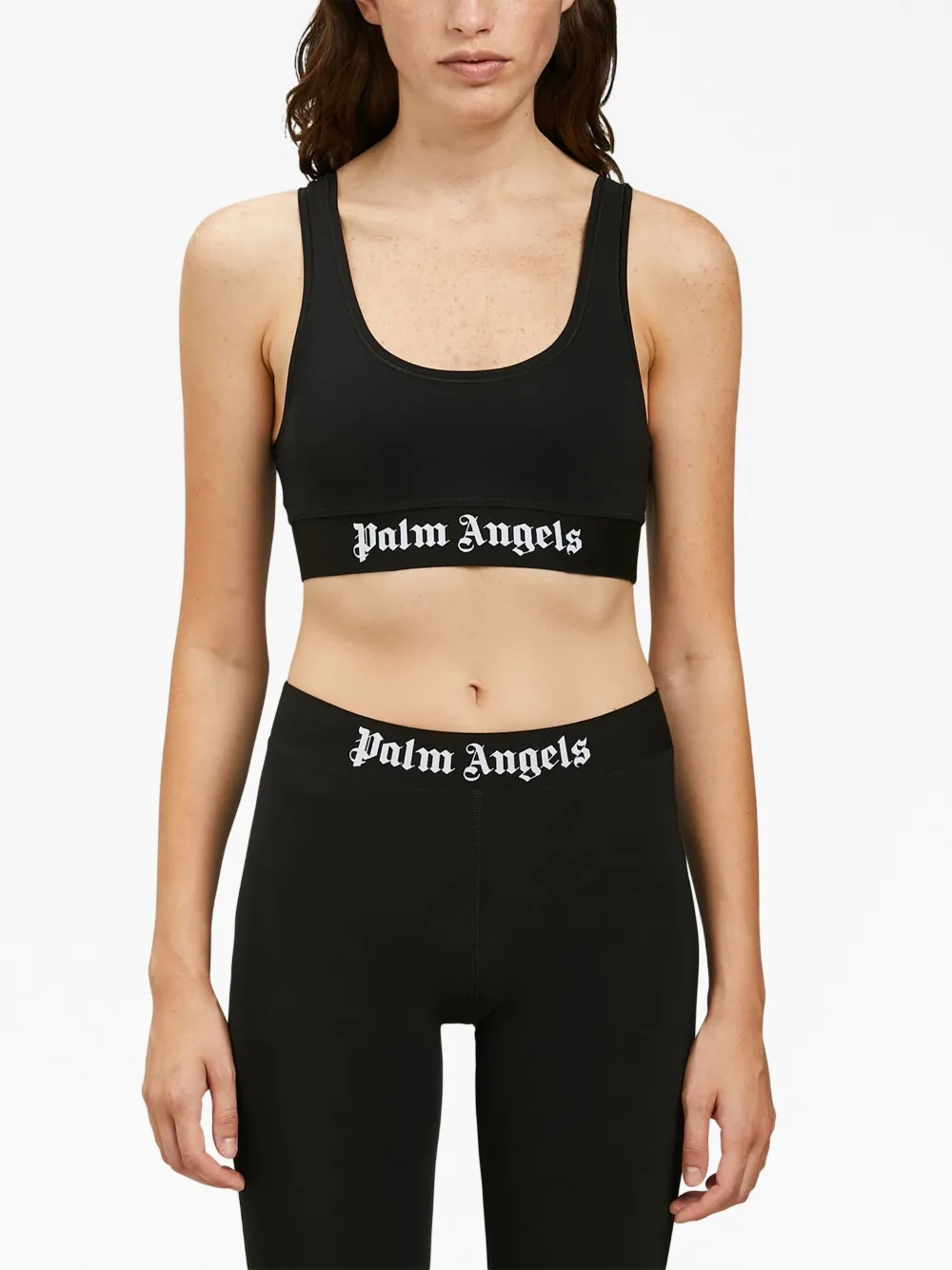 Спортивный бюстгальтер с логотипом PALM ANGELS, черный — фото 4