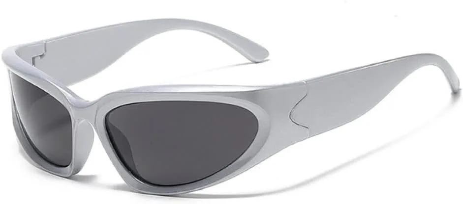 

Модные солнцезащитные очки 2027 года для женщин, серебристые овальные, спортивные, велосипедные, эстетичные, для мужчин и для активного отдыха MTZJH, Silver Gray