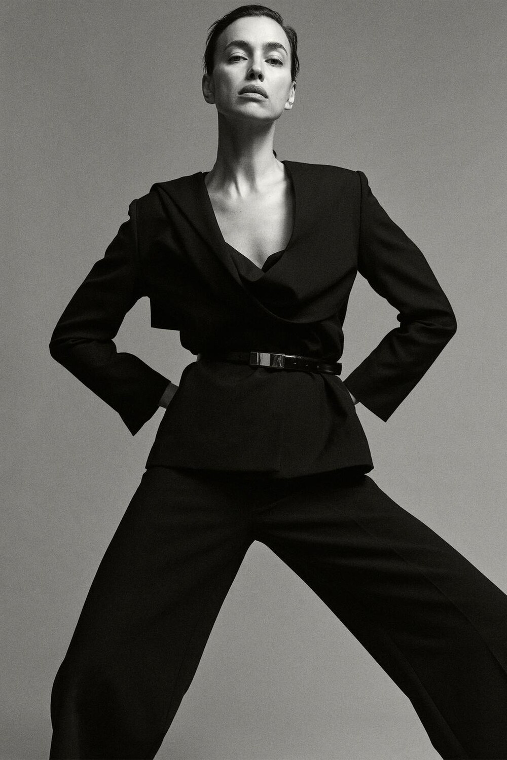 

Шарф-блейзер с шерстью ZARA, черный