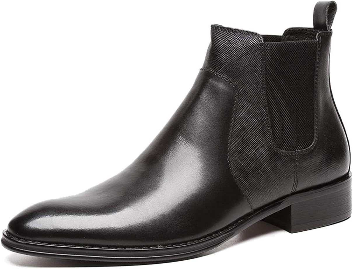 

Мужские ботинки челси Santimon из натуральной кожи, удобные, до щиколотки, черные и коричневые