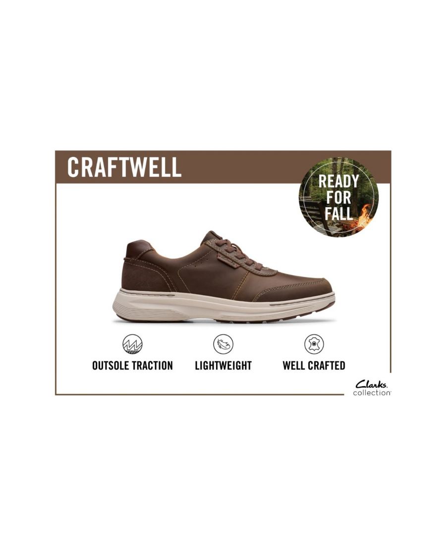 Мужские повседневные кроссовки Craftwell на шнуровке Clarks, Navy leather — фото 3