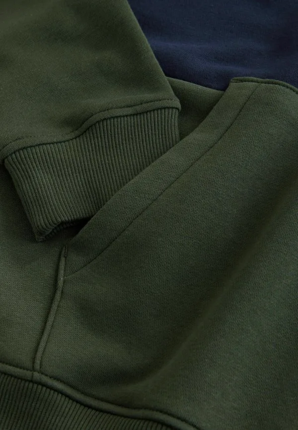 Худи стандартного кроя с меланжевым эффектом Next, Navy Blue Khaki Green — фото 3
