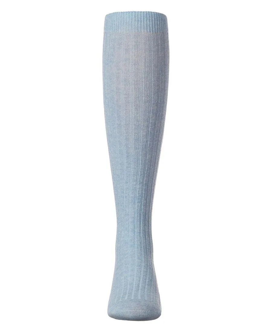 Детские ребристые хлопковые гольфы до колена MeMoi, Chambray Heather — фото 2