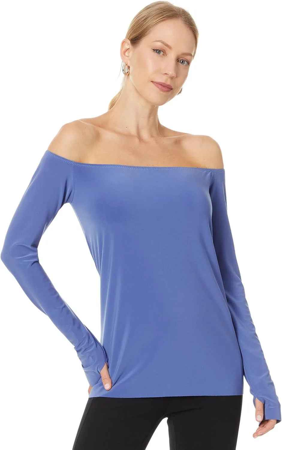 

Norma Kamali Женский топ с длинными рукавами и открытыми плечами