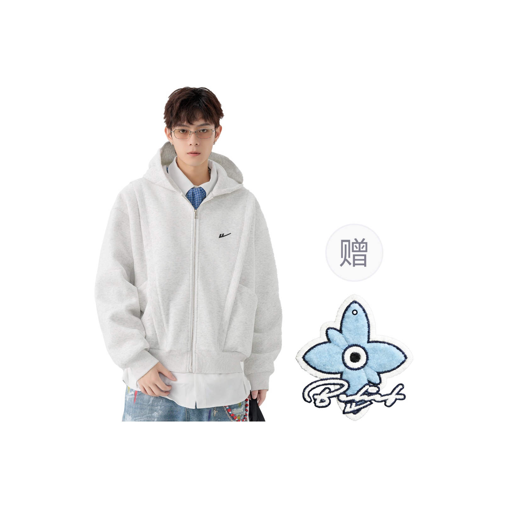 

Толстовка Unisex Hooded Moderate Cardigan WARRIOR, heather серый[badge+scented sachet charm]