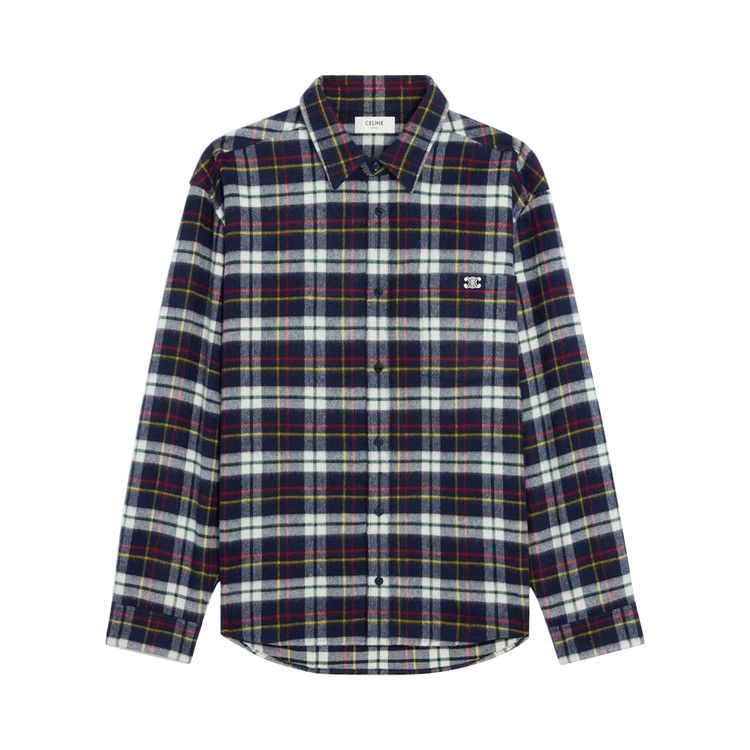 

Рубашка CELINE Relaxed Shirt In Brushed Checked Wool, Bleu/Blanc/Rouge