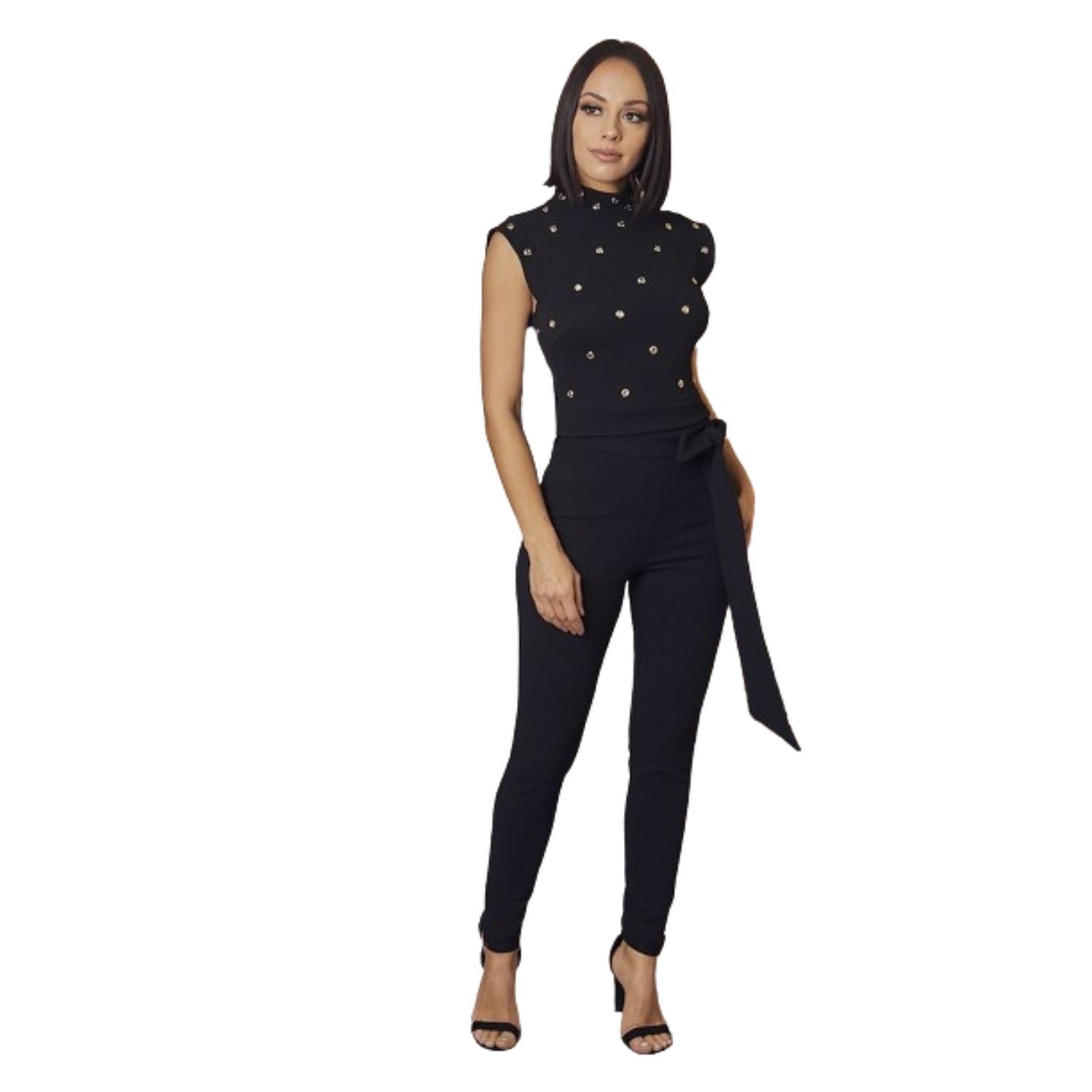

Модный короткий топ с люверсами FASHNZFAB, черный