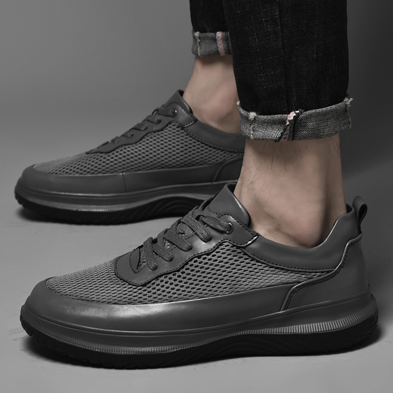 BAGE Мужские повседневные кроссовки низкие серые сетчатые, цвет Gray Mesh — фото 3