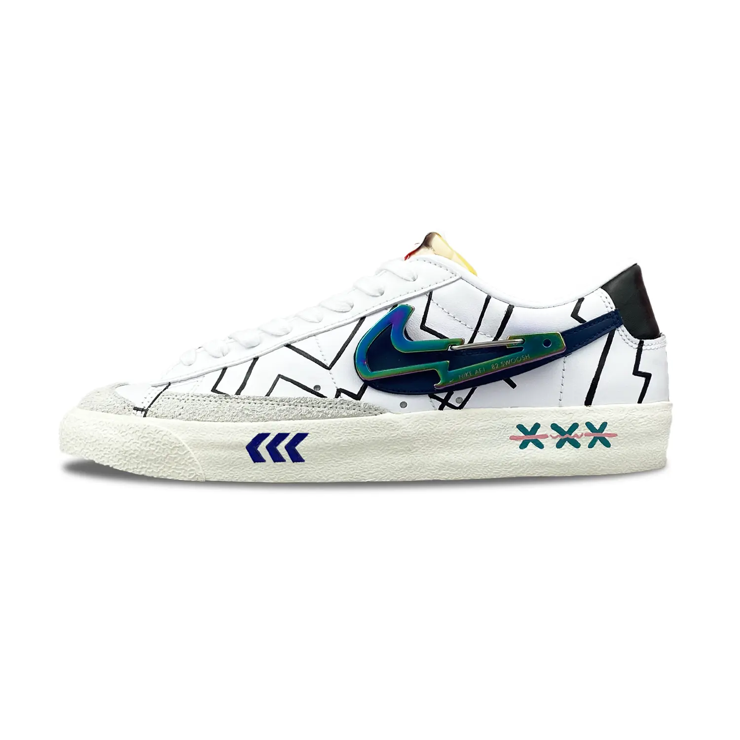 

Кроссовки Nike Blazer Skateboarding Shoes Unisex Low-top Black, белый