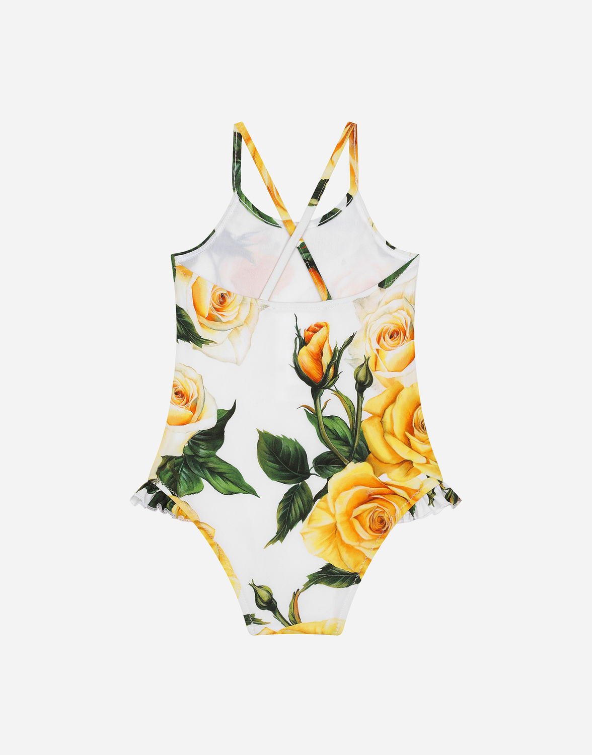 Слитный купальник из спандекса с принтом желтых роз Dolce&Gabbana, мультиколор — фото 2