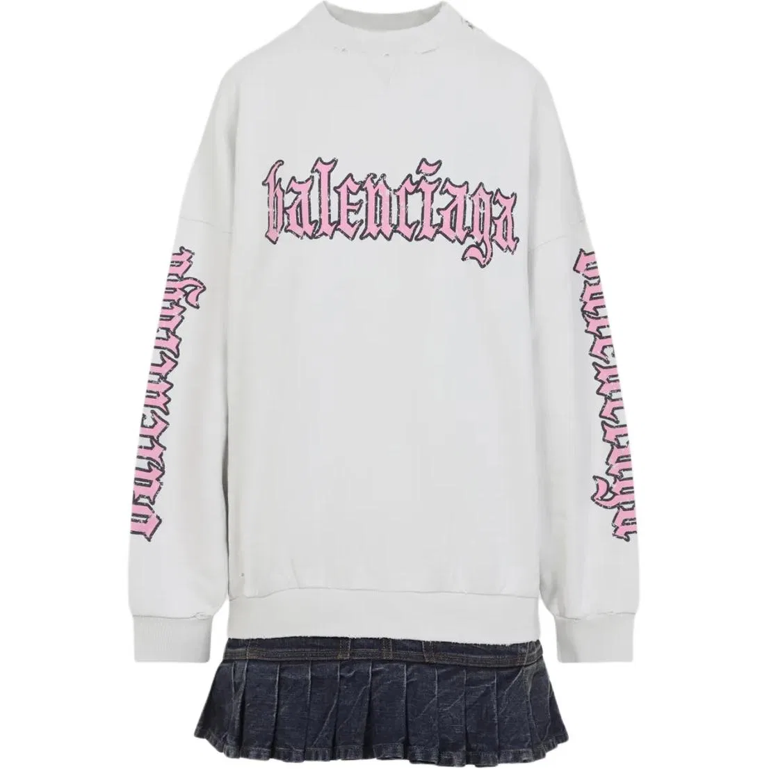 Свитшот-платье с логотипом Balenciaga, White