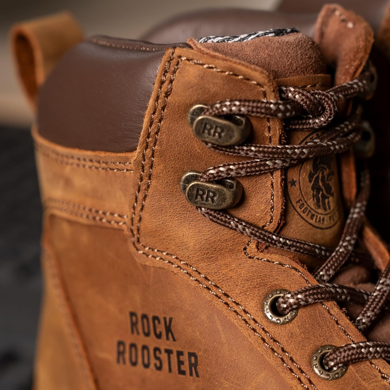 Ботинки ROCKROOSTER с стальным носком для мужчин, 15 см, широкая шнуровка, соответствуют ASTM F2413-18 EH, прочные ботинки с мыском Мок (AK370), стальной — фото 3
