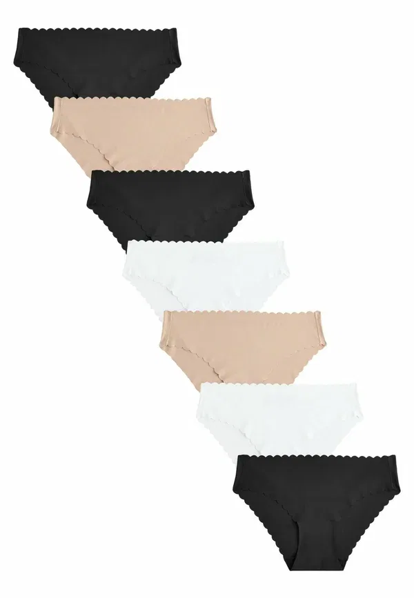 Трусы бразилианы Next, Brazilian fit no vpl scallop 7 pack brazilians, черный, белый, пралине, нюд