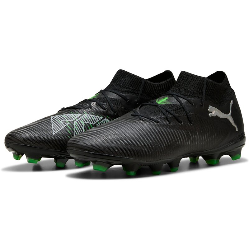 Футбольные бутсы Future 8 Pro FG/AG Puma, цвет puma black-puma silver-fluo green — фото 3