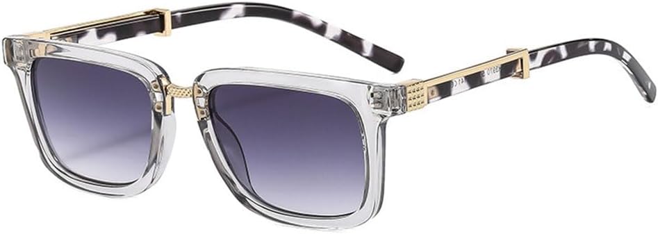 

Мужские солнцезащитные очки в стиле ретро с двухцветным оправой, градиентные, защита от УФ-излучения UV400; женские солнцезащитные очки в стиле панк с леопардовым принтом TYUVIVO, Gray Gray Gradient