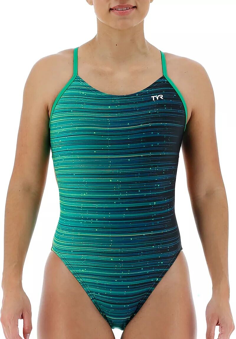 

Женский купальник Tyr DuraFast StarHex CutoutFit, зеленый