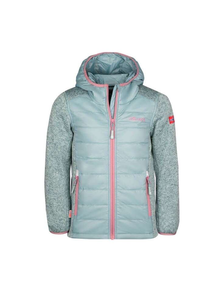 

Флисовая куртка Trollkids Hybridjacke Skabu, цвет glacier green/orchid