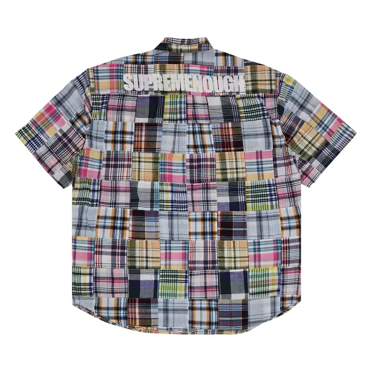 Рубашка Supreme x Goodenough Patchwork Madras с коротким рукавом, разноцветная — фото 2