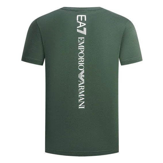 EMPORIO ARMANI Футболка мужская зеленая Crew Neck тонкая Straight Fit — фото 3