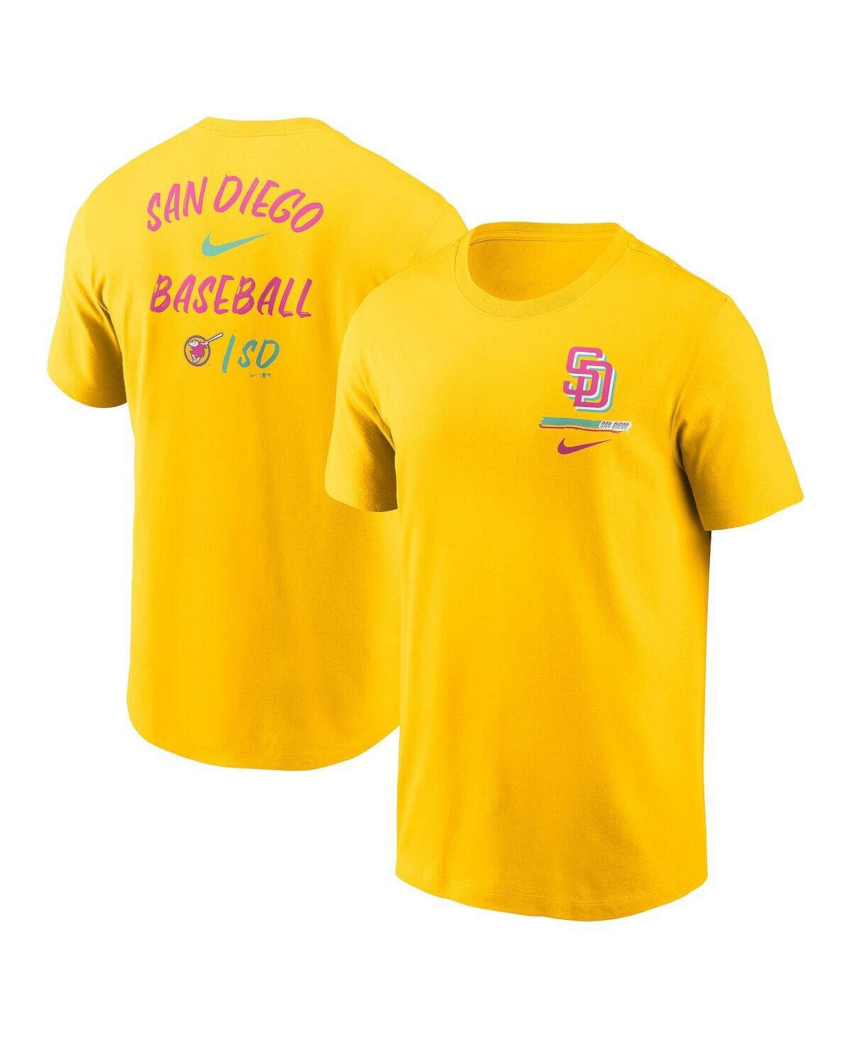 

Мужская золотая футболка San Diego Padres City Connect 2-Hit Nike, Желтый, Мужская золотая футболка San Diego Padres City Connect 2-Hit Nike