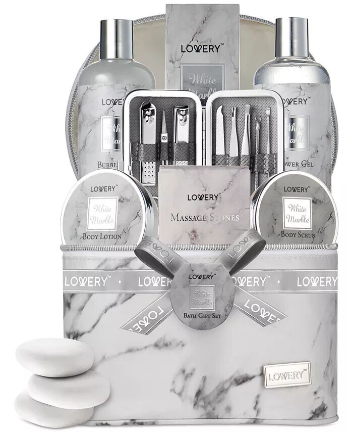 

19-шт. Подарочный набор для домашнего спа-салона White Marble Luxe Lovery
