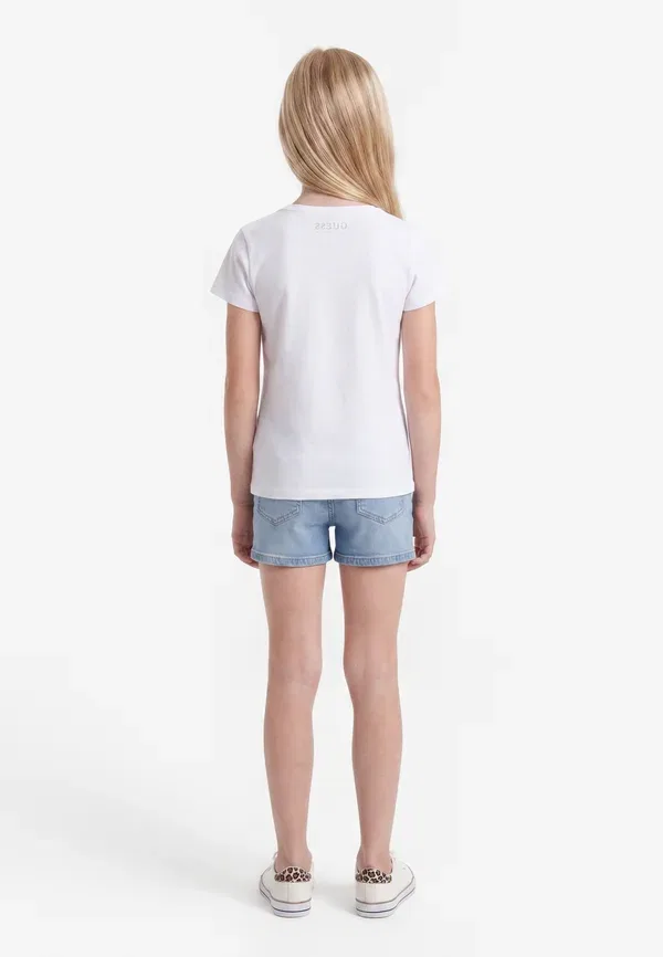 Футболка детская Guess, Kids teens ss t-shirt_logo print t-shirt, цвет чистый белый — фото 2