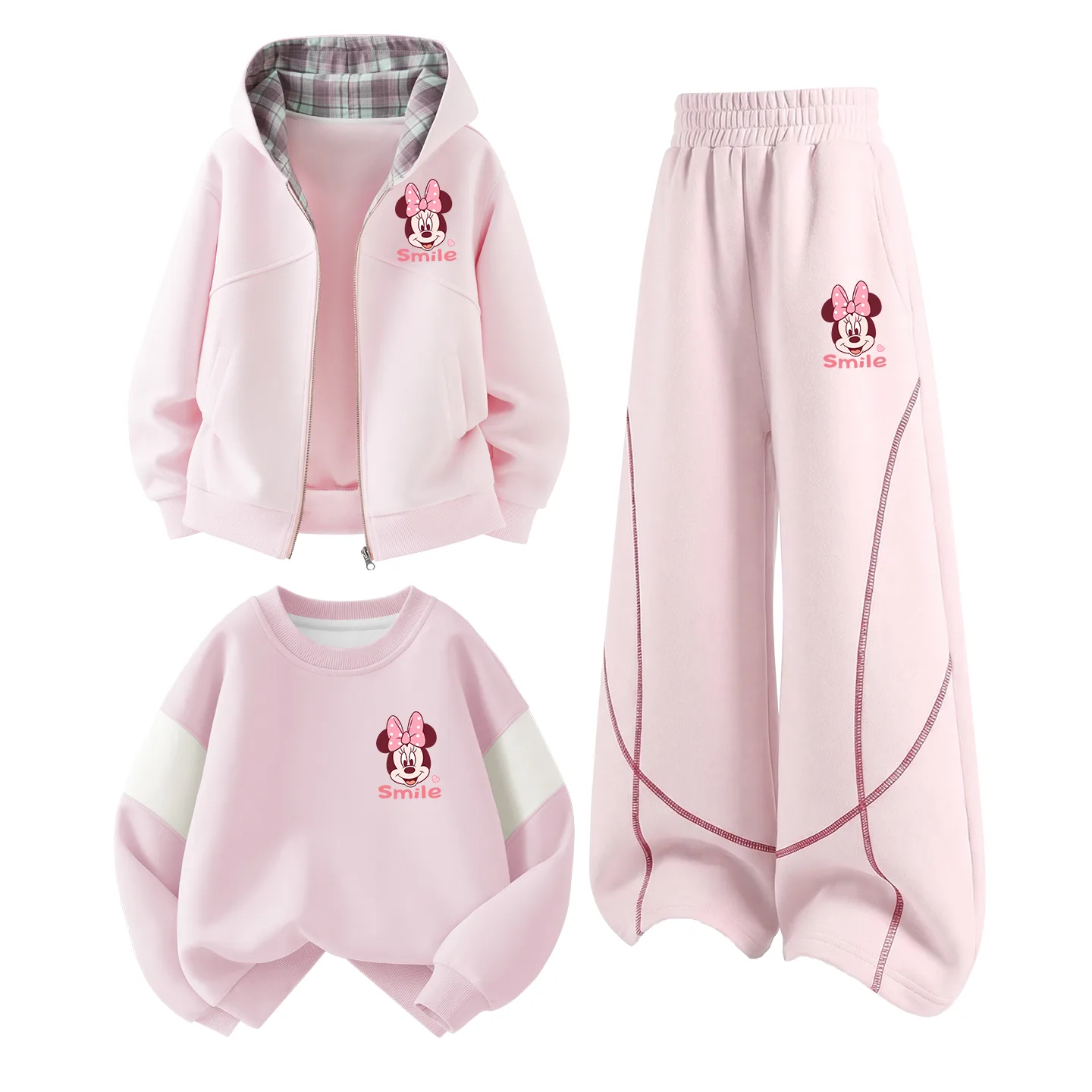 Детская повседневная спортивная футболка с круглым вырезом Disney, Di Smiling Cherry Blossom Pink+Di Smile Cherry Blossom Pink+Di Smile Cherry Blossom Pink